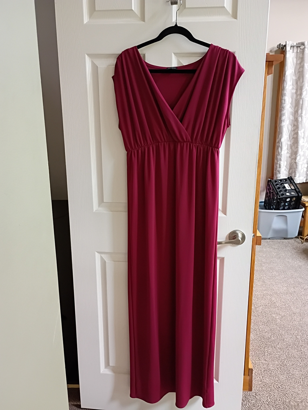 Talbots Burgundy Sleeveless V-Neck Maxi Dress